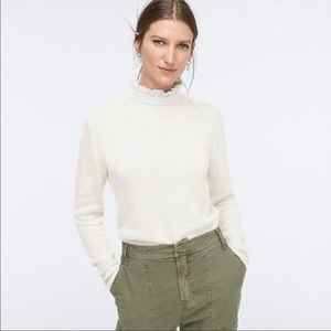 J.Crew Ruffle Neck Sweater in Natural